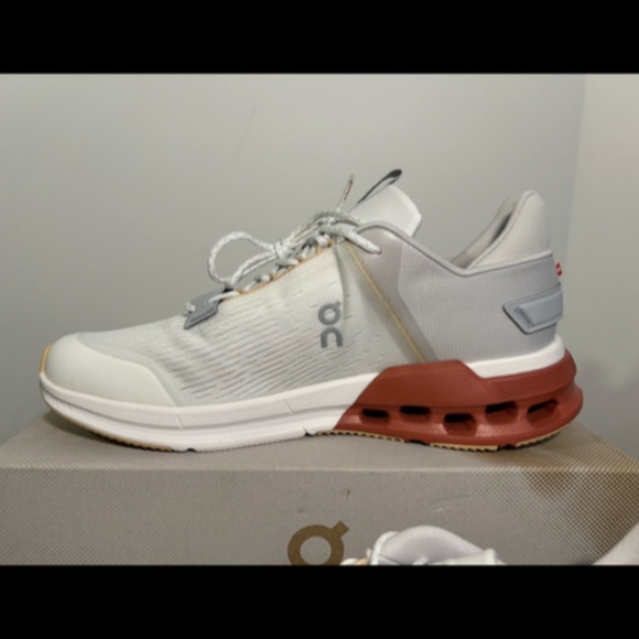 On Cloudnova Flux Sneakers/Shoes Undyed White & Auburn Mens Size 9.5 - Picture 9 of 16